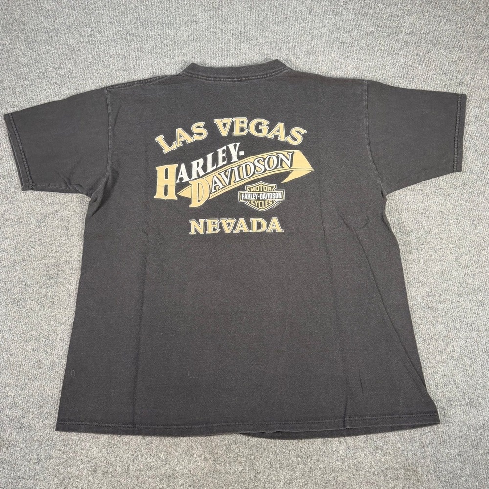 Vintage Harley Davidson T Shirt XL Las Vegas Holoubek Black USA Made #4375